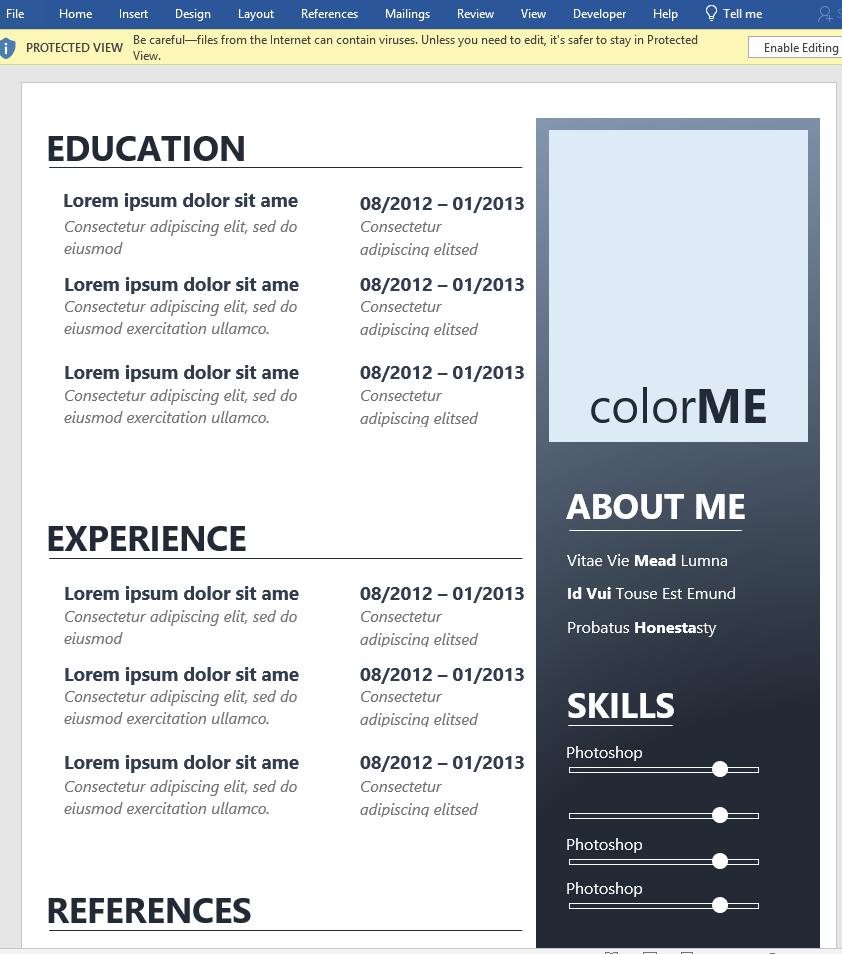 mẫu 11 CV xin việc file Word