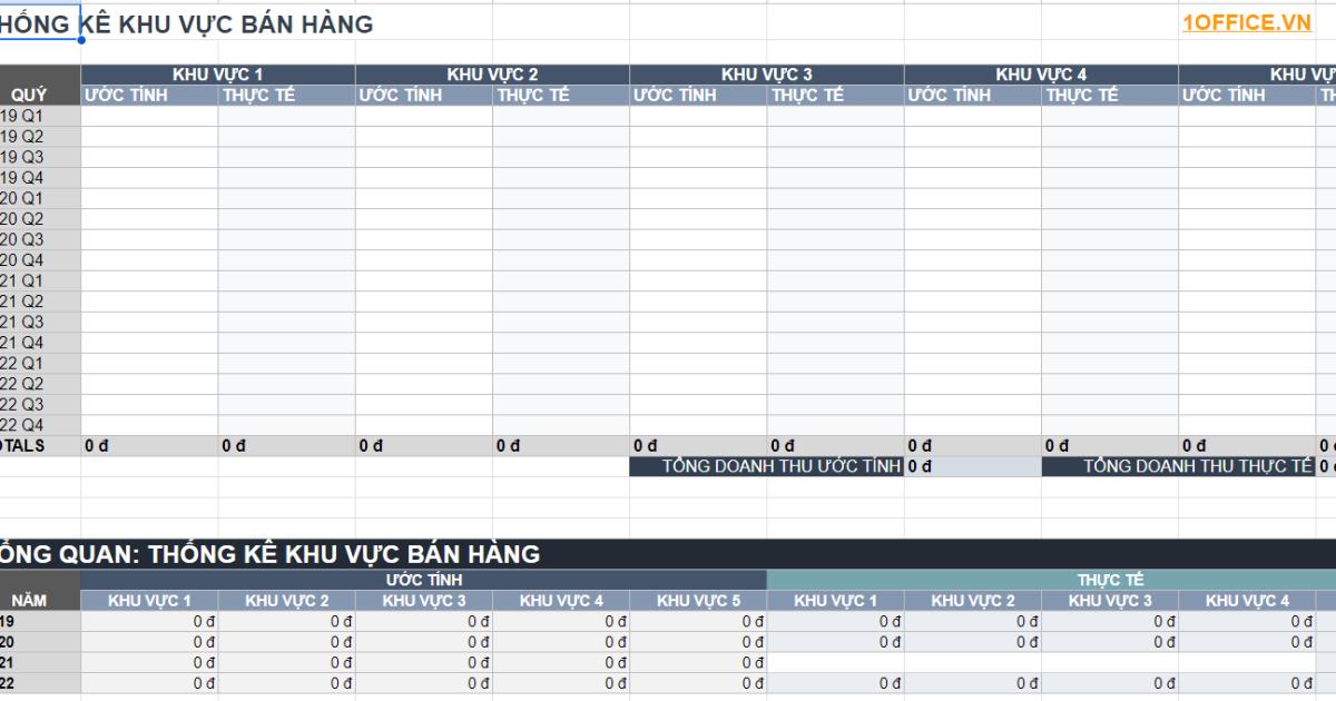Tải mẫu báo cáo doanh thu theo khu vực/địa điểm