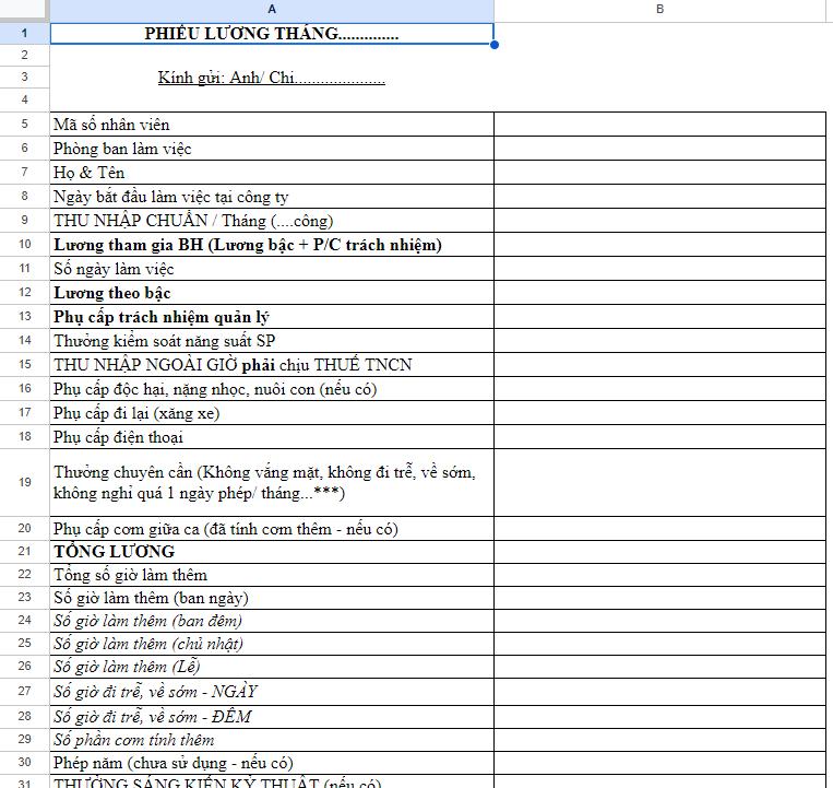 Tải mẫu phiếu lương số 3