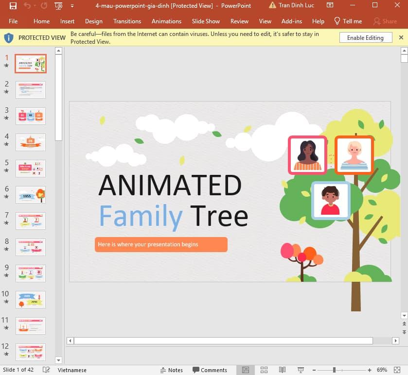 bài thuyết trình Powerpoint về gia đình
