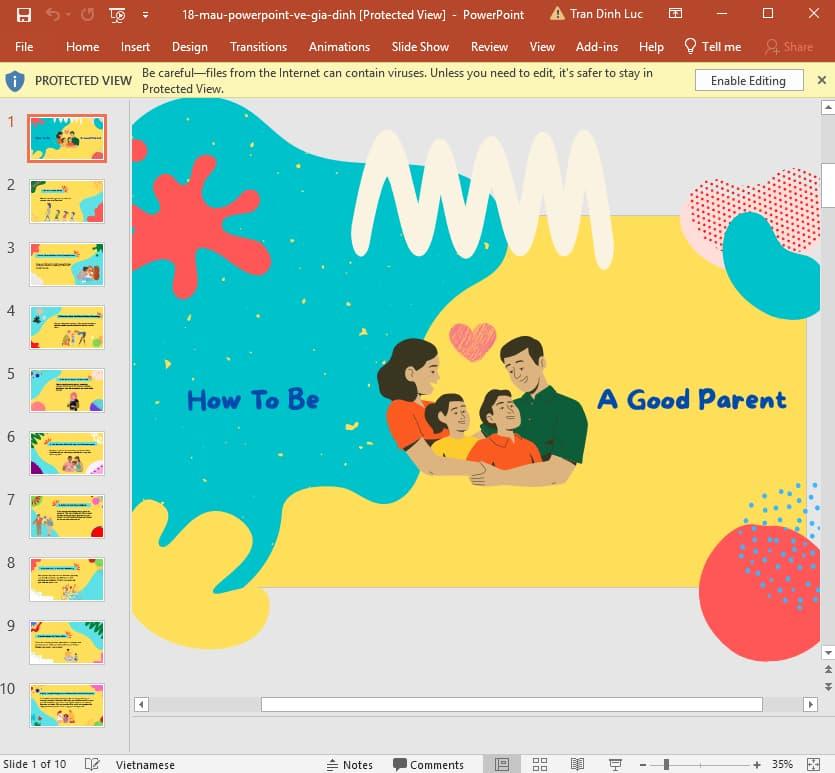 bài thuyết trình Powerpoint về gia đình 10
