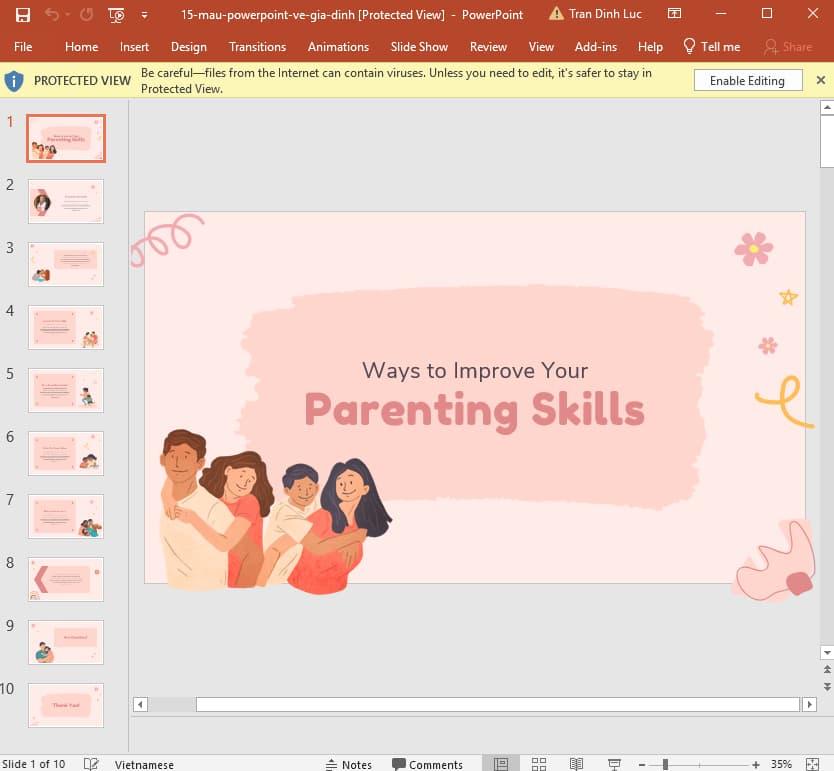 bài thuyết trình Powerpoint về gia đình 7