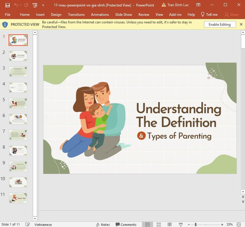 bài thuyết trình Powerpoint về gia đình 9