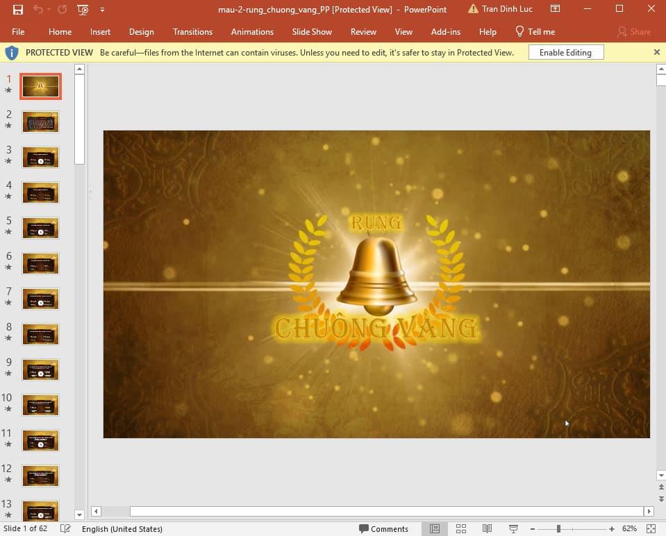 mẫu rung chuông vàng powerpoint 2