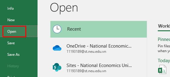 Mở tệp CSV trên Excel