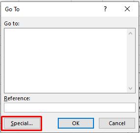 Nhấn F5 để mở hộp thoại Go to