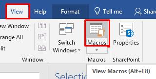 tùy chọn macros trong word