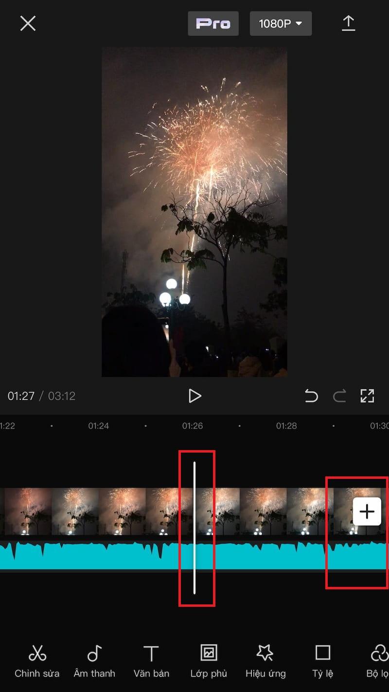 Nhấn vào dấu cộng để thêm video vào Capcut