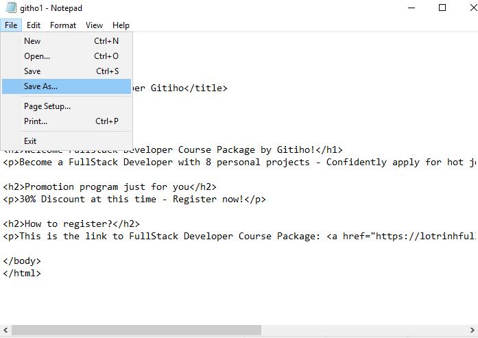 Lưu đoạn code lại