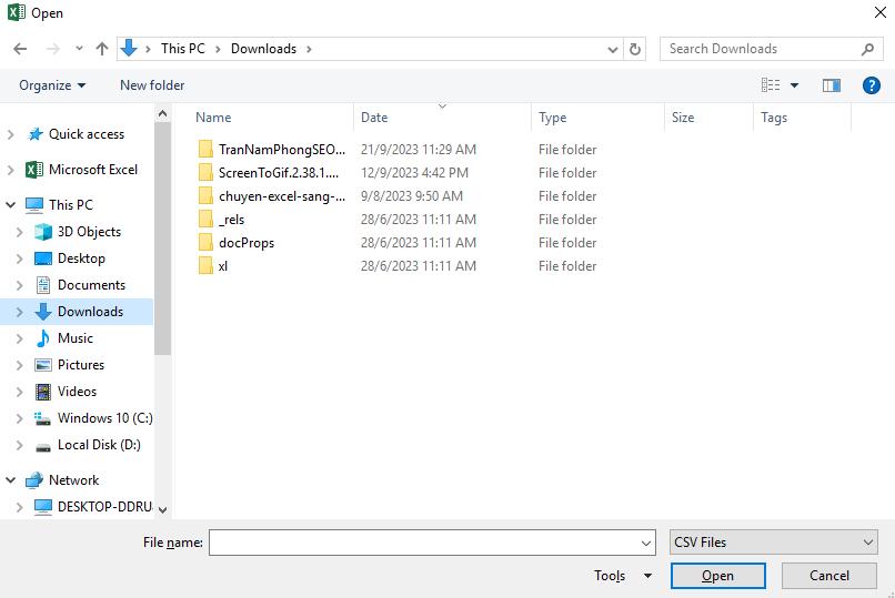 Nhập các tệp CVS vào Excel bằng VBA