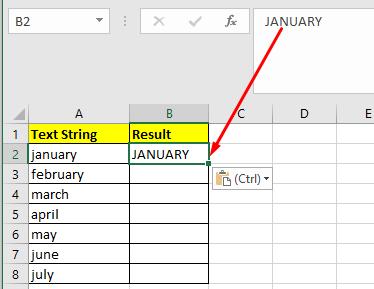 Nhập dữ liệu theo định dạng mong muốn vào ô đầu tiên