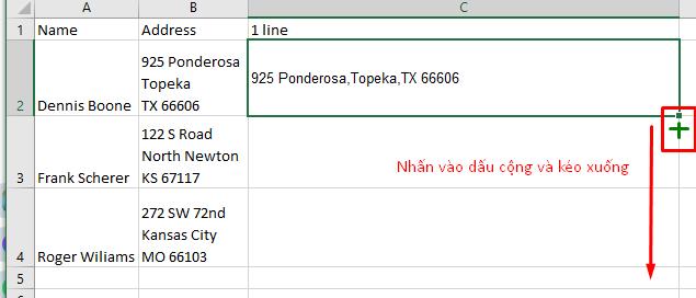 Sao chép công thức xuống ô khác trong cột
