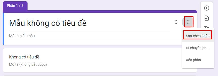 Thiết lập các phần và logic của Google Form 2