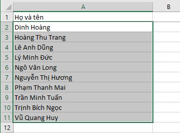 hướng dẫn sort trong excel ở định dạng Text