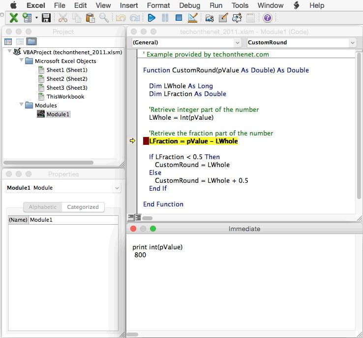 Dùng cửa sổ Immediate để sửa lỗi code