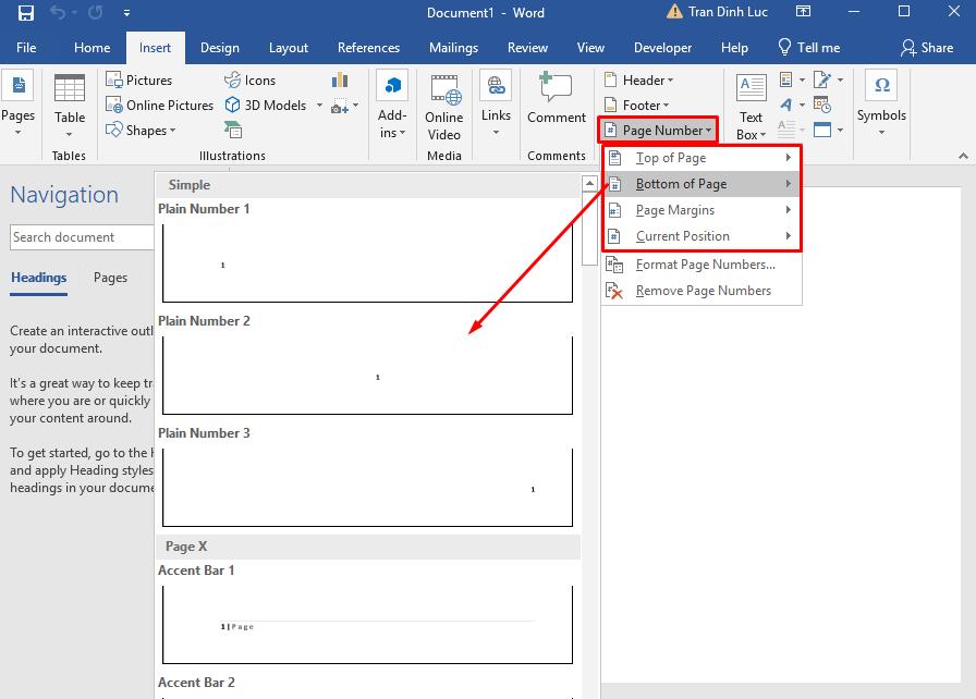 Khắc phục đánh số trang bị lỗi trong Word 3.2