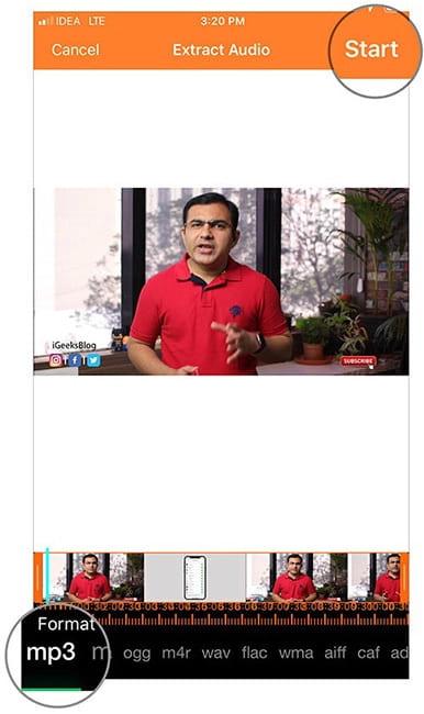Tách âm thanh ra khỏi video trên iPhone bằng Extract Audio 5
