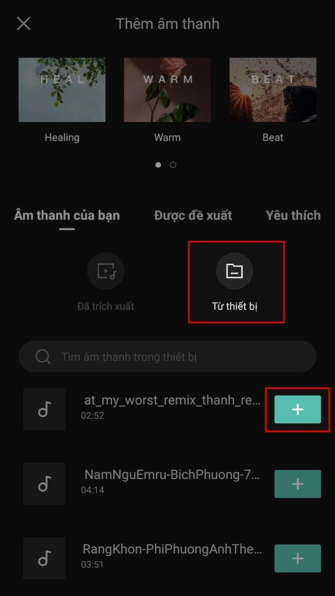 Tải âm thanh từ thiết bị