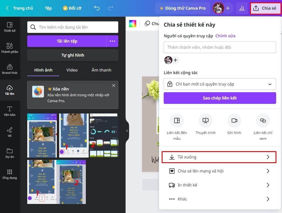 Tải ảnh ghép về máy tính