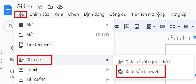 Tải ảnh từ Google Doc qua Xuất bản lên Web 1
