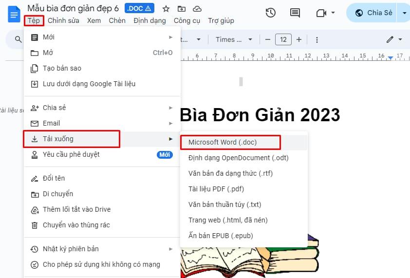 Hướng dẫn tải mẫu bìa Word về và sử dụng 2