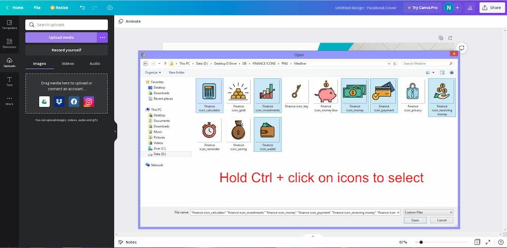 Tải biểu tượng của bạn lên Canva