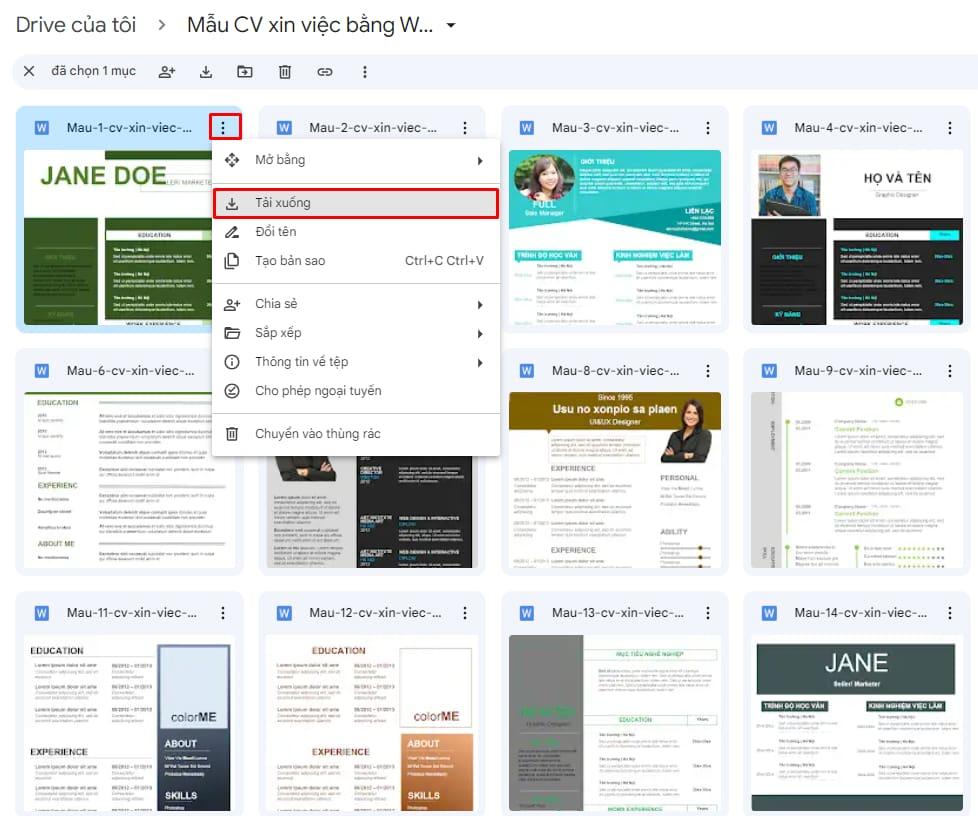 Cách tải mẫu cv xin việc file word đơn giản