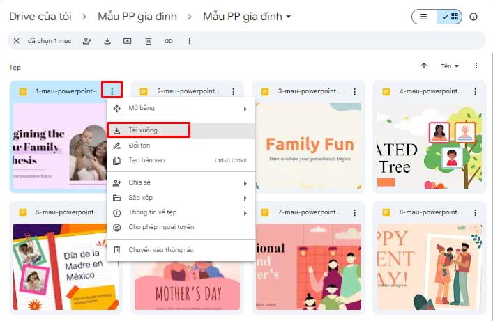 Cách tải hình trên Drive