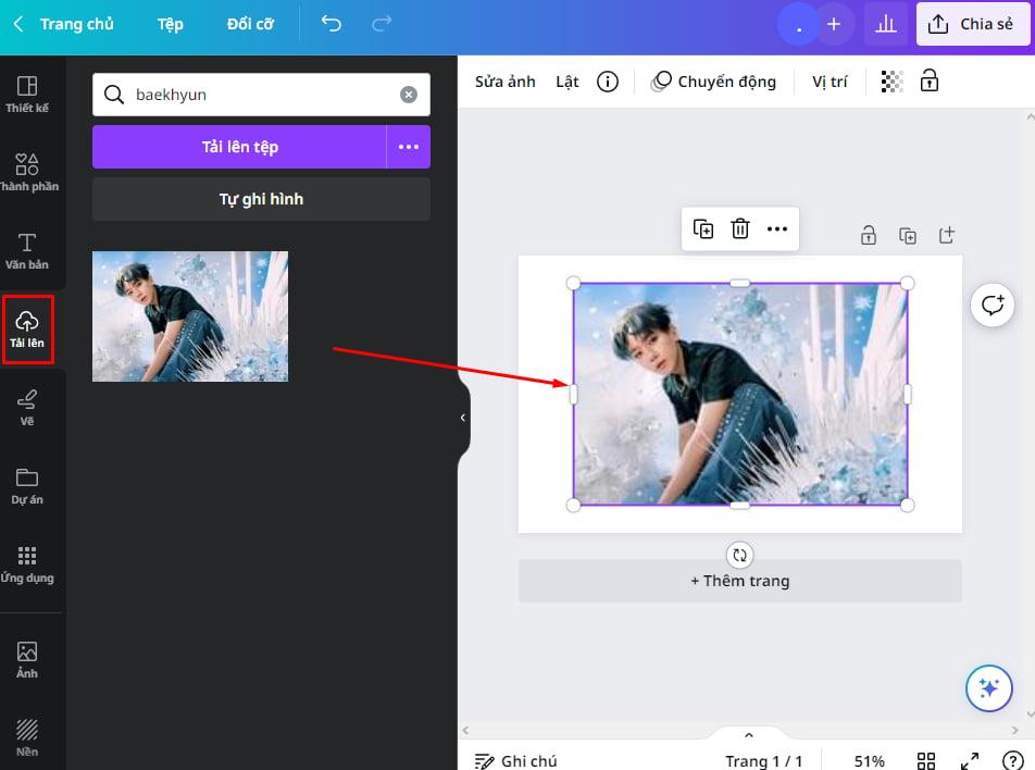 Tải lên hình ảnh mà bạn muốn cho vào mockup