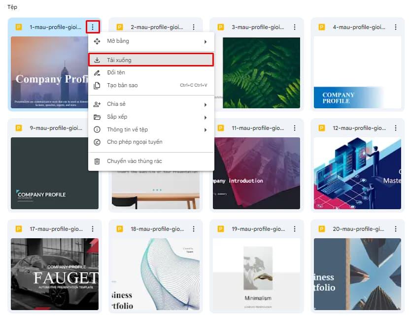 Tải mẫu profile công ty bằng Powerpoint