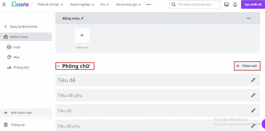Tải phông chữ lên Canva