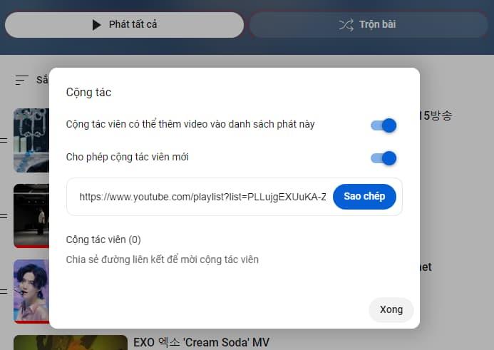 Làm sao để ngăn chặn người xem đóng góp video vào danh sách phát?