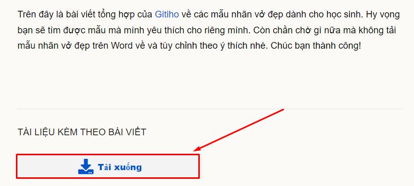 Tải tệp ở cuối bài viết Gitiho