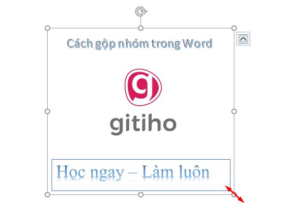 Tăng giảm kích thước group trong Word