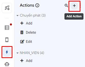 Tạo action mới