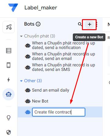 Tạo bot mới vào đổi tên