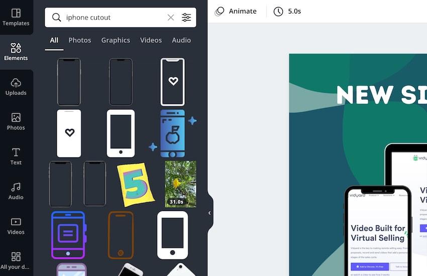 Tạo các mockup trên Canva không cần sử dụng Khung