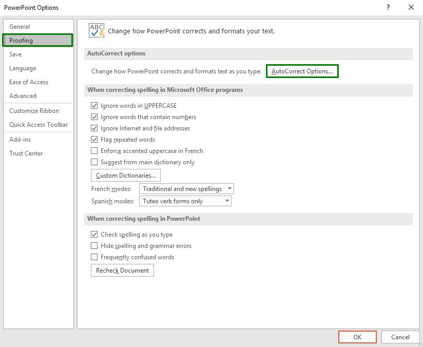 Tạo dấu tích trên Powerpoint bằng AutoCorrect Options 2