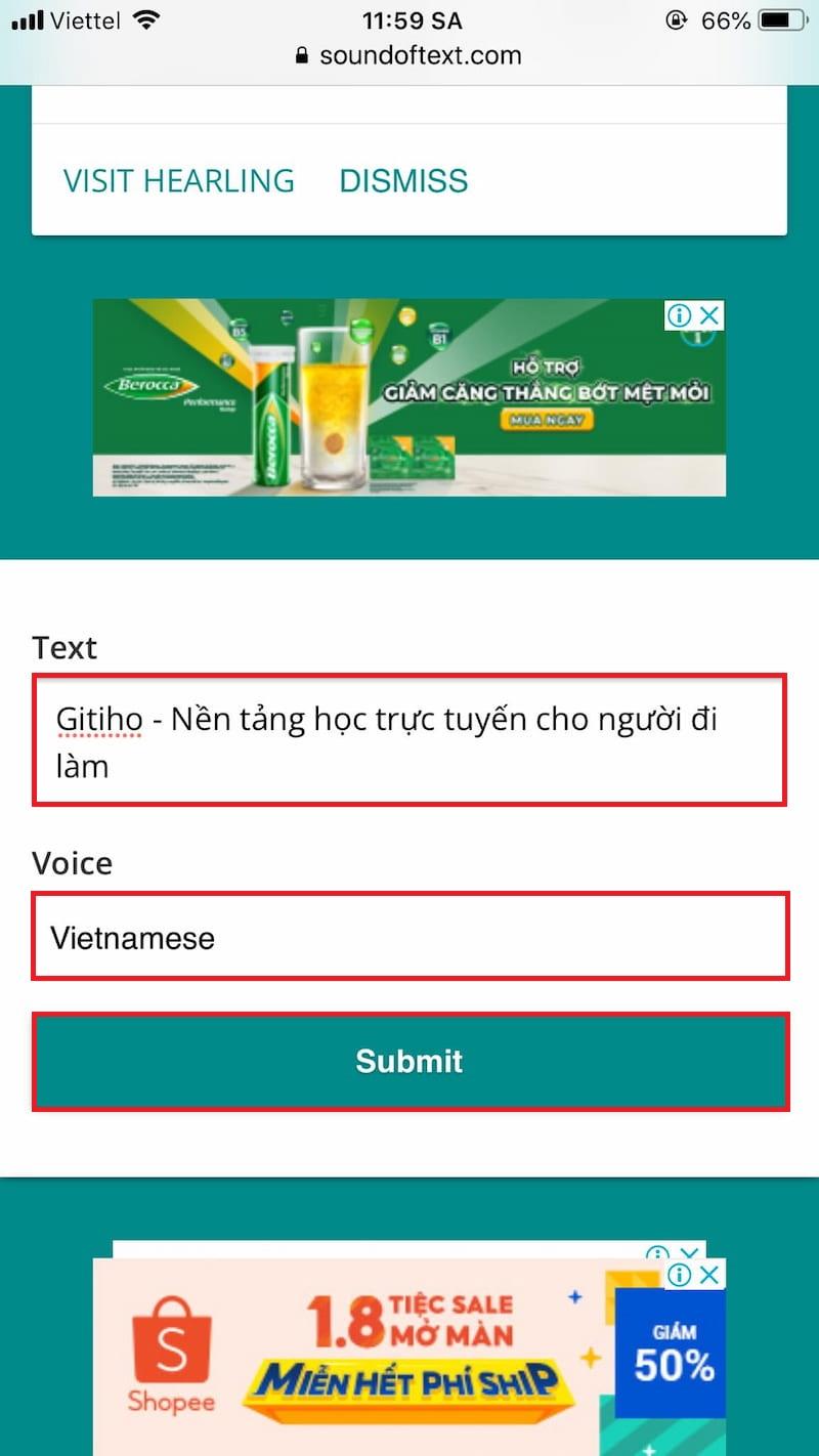 Tạo file âm thanh có giọng chị Google
