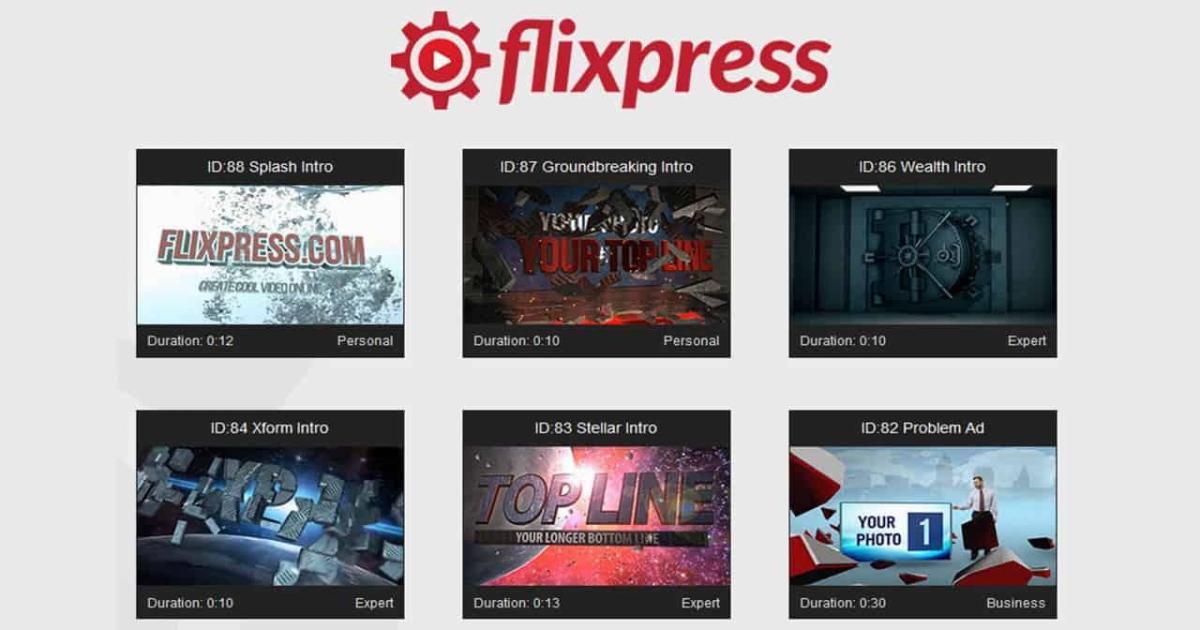 tạo intro video Youtube bằng Flixpress