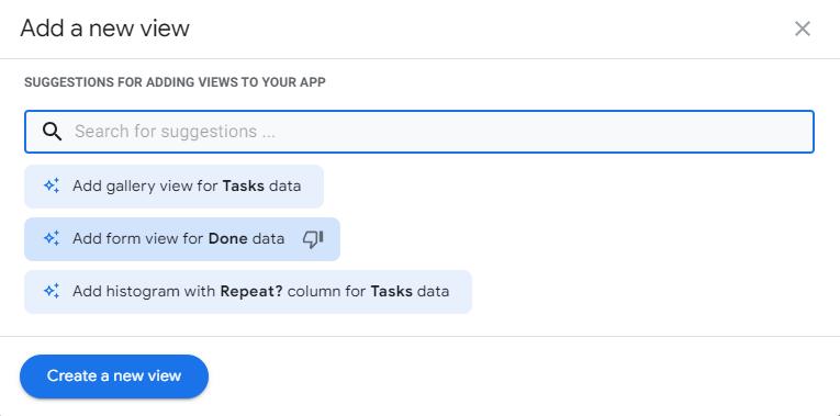 tạo mới một view cho app