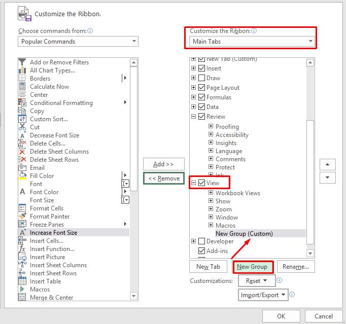 Không hiện ra các công cụ trong nhóm chức năng Freeze Panes 3