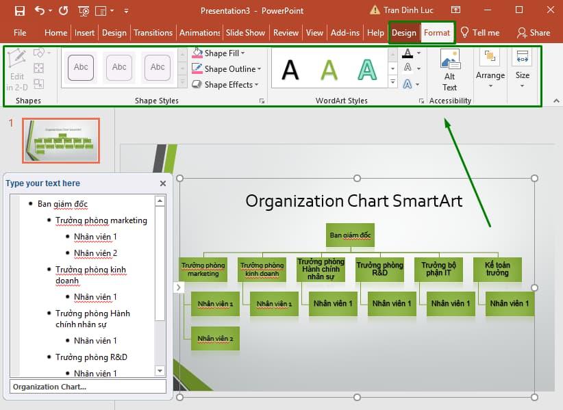 Tạo sơ đồ tổ chức với các mẫu có sẵn trong Powerpoint 6