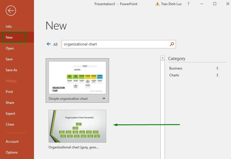 Tạo sơ đồ tổ chức với các mẫu có sẵn trong Powerpoint 1