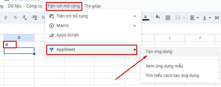 Tạo ứng dụng  quản lý kho bằng Google Appsheet