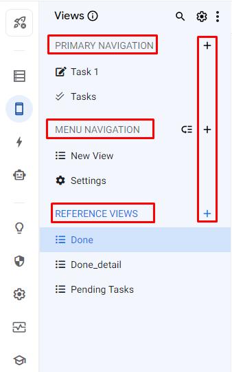 Các vị trí hiển thị của view