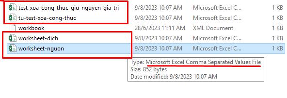 Cách tệp Excel đã được chuyển sang dạng CSV