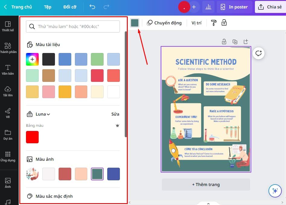 Thay đổi màu nền của poster
