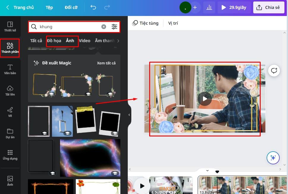 Thêm ảnh và lớp phủ cho video