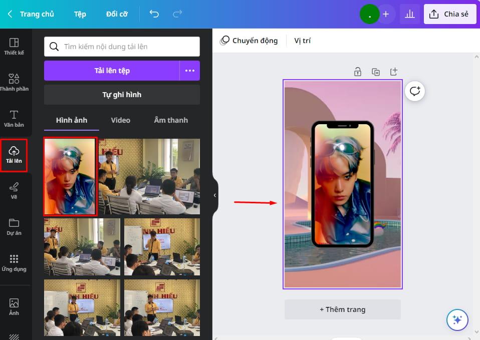 Thêm ảnh vào Khung để hoàn thành Mockup
